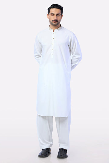 Off White Wash & Wear Shalwar Kameez