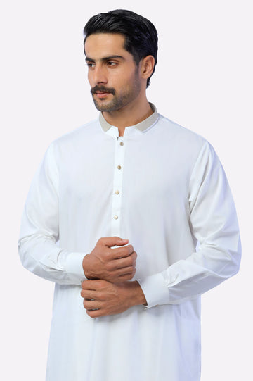 Off White Wash & Wear Shalwar Kameez
