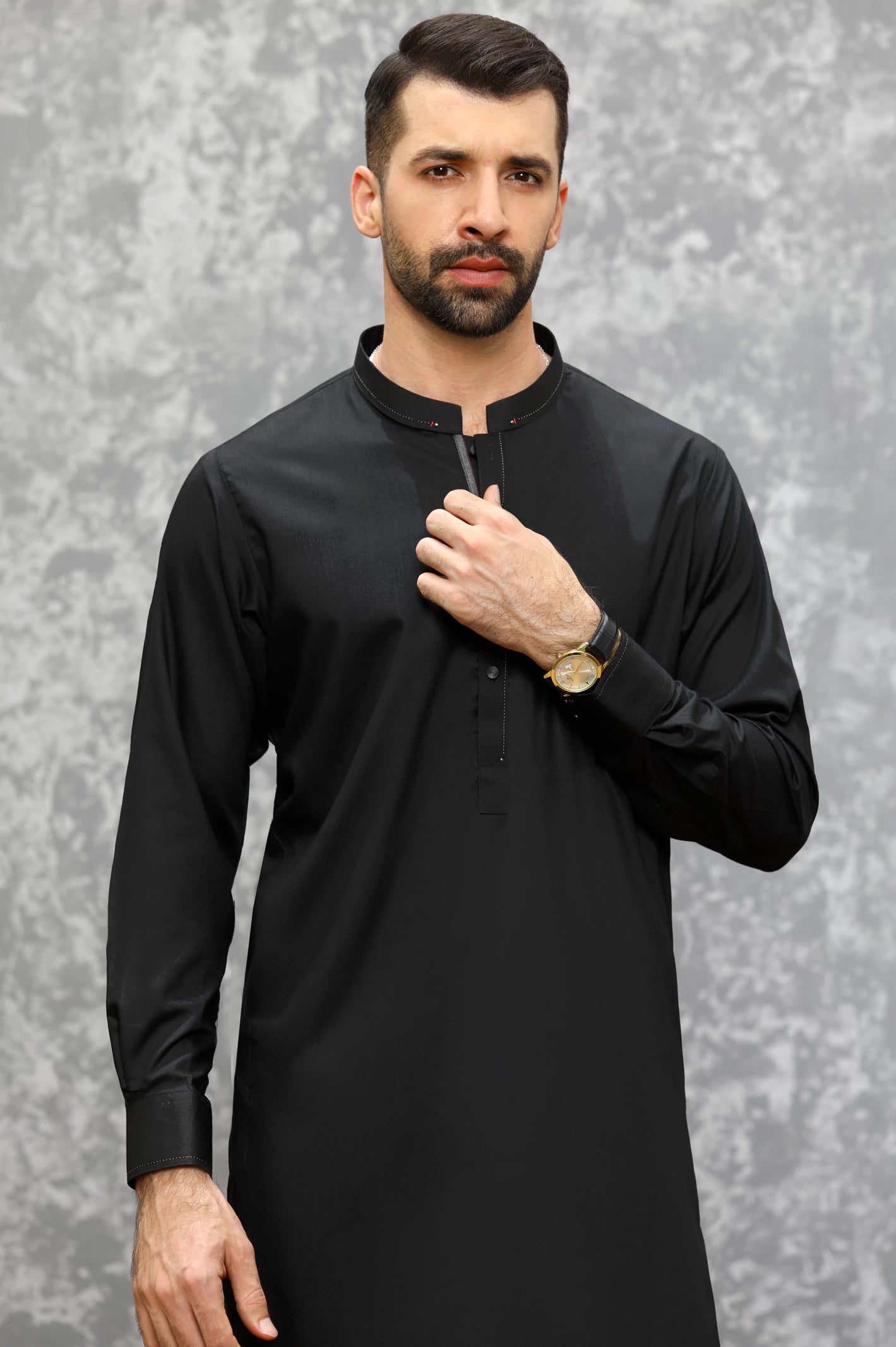 Black Wash & Wear Shalwar Kameez