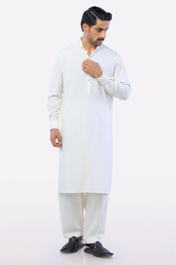 Cream Wash & Wear Shalwar Kameez