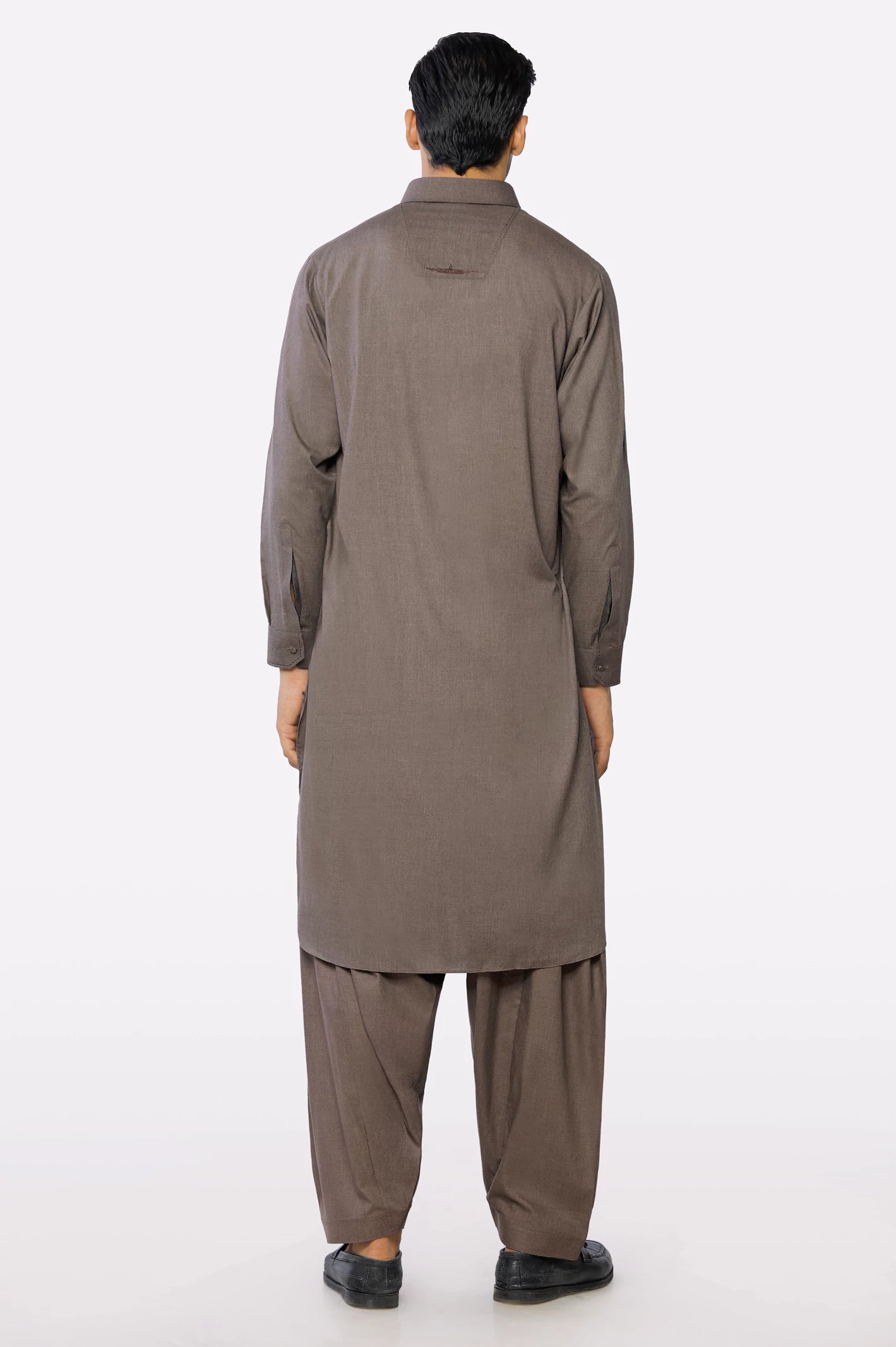 Men Brown Cotton Shalwar Kameez