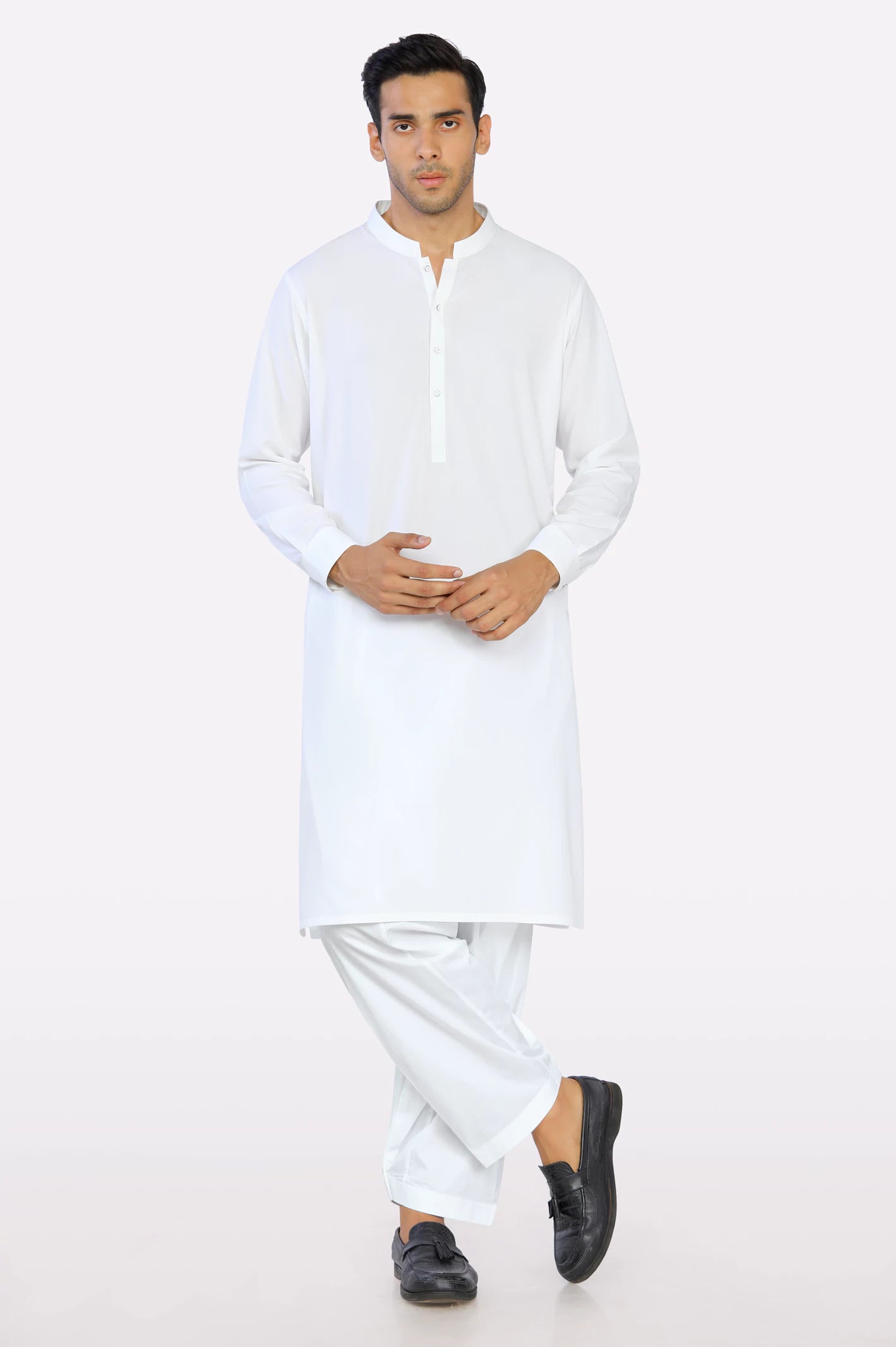 Men Off White Cotton Shalwar Kameez From Diners