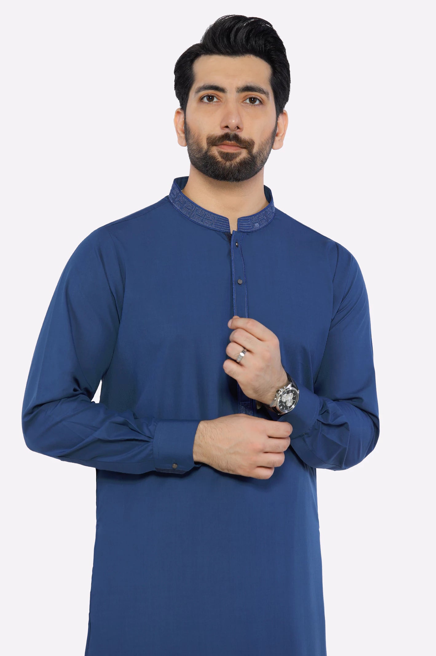 Dark Blue Wash & Wear Shalwar Kameez