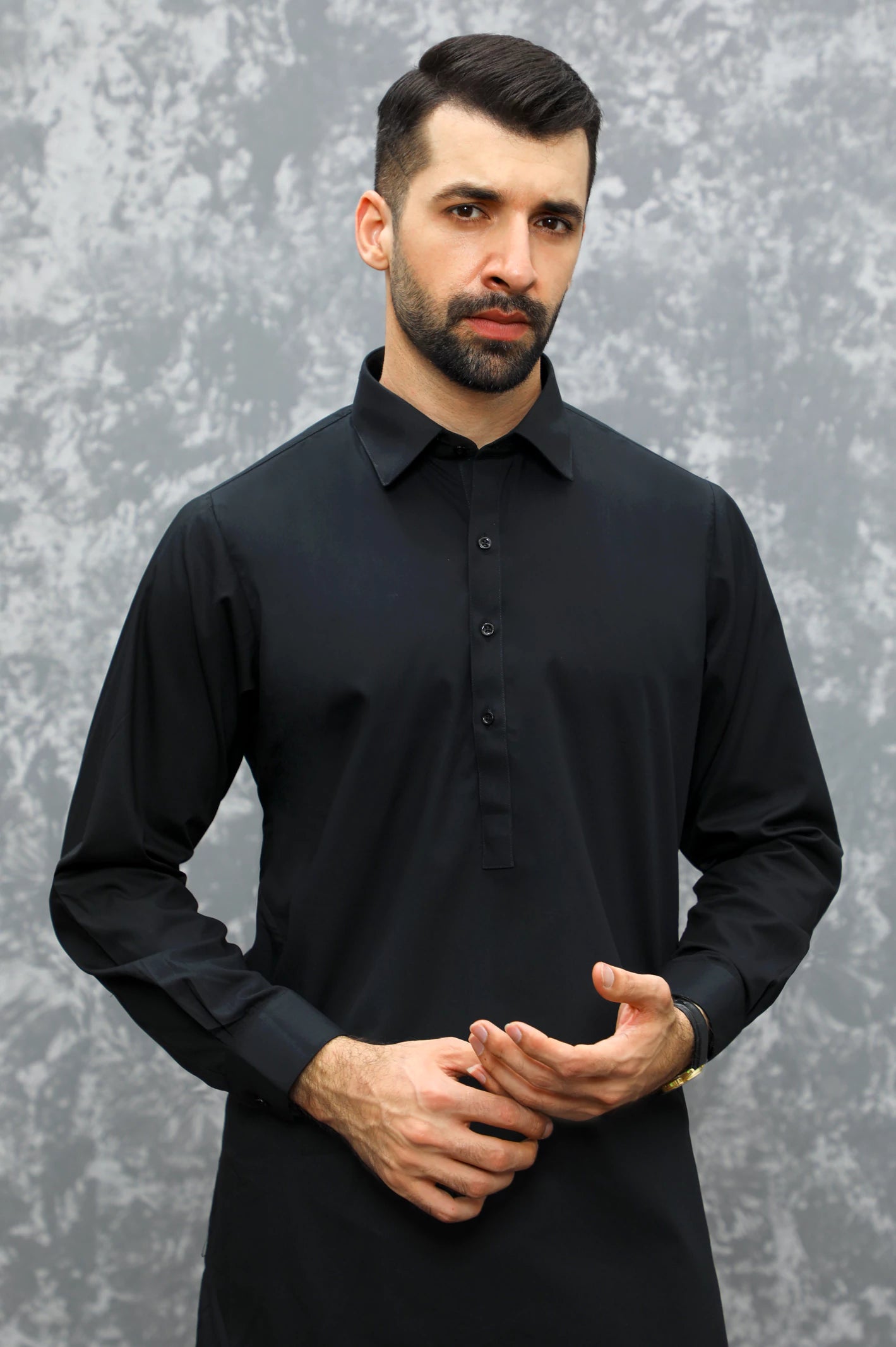 Black Cotton Shalwar Kameez – Diners Pakistan