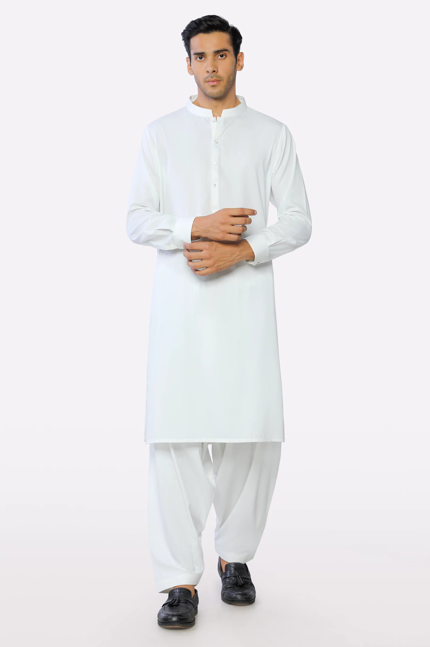 Men Off White Shalwar Kameez From Diners