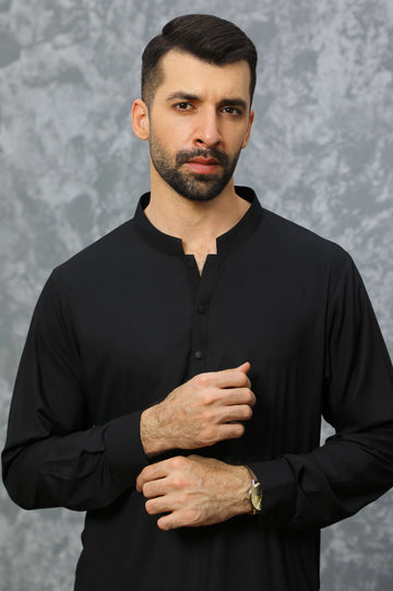 Black Wash & Wear Shalwar Kameez