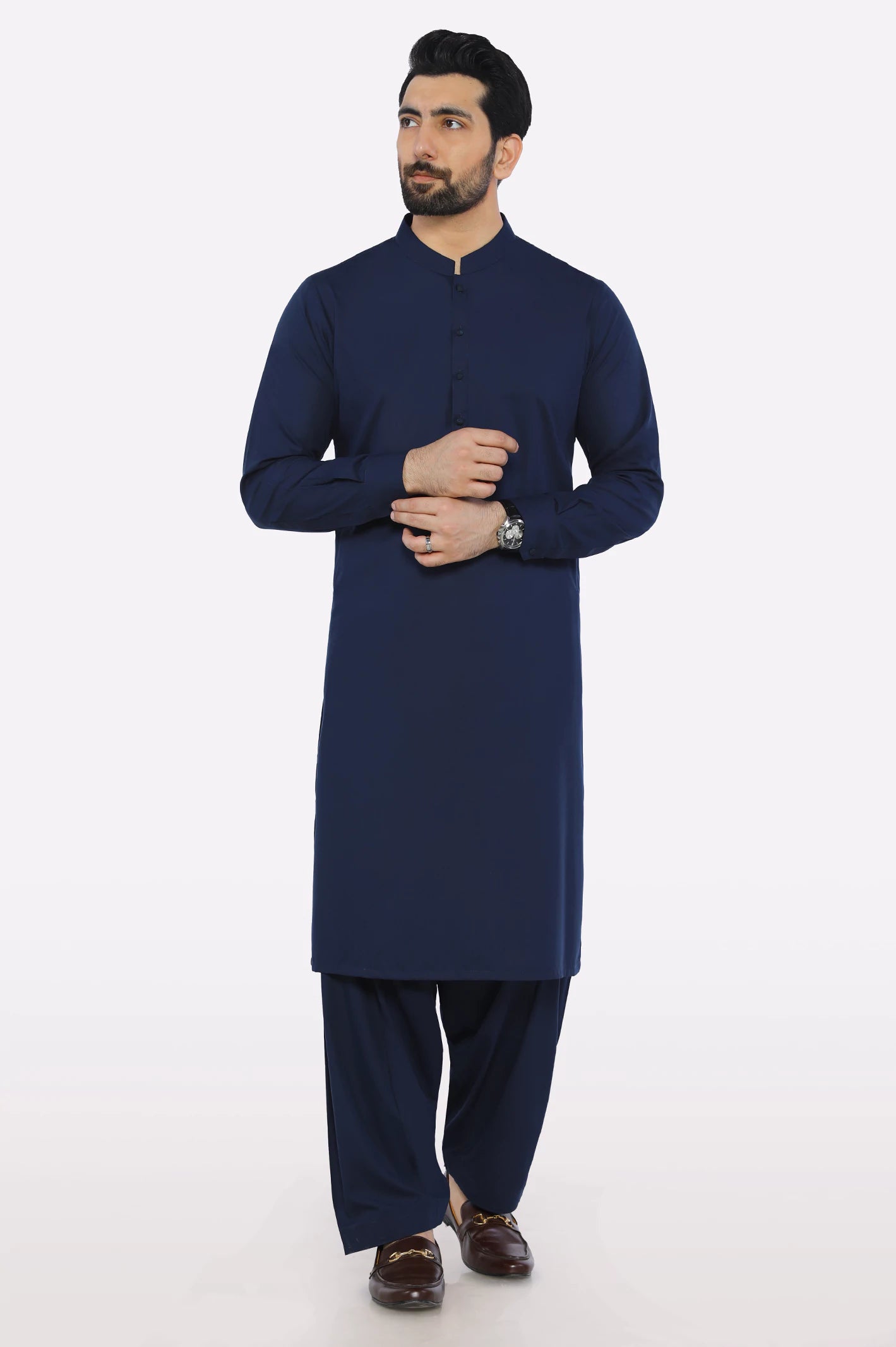 Men Navy Blue Wear Shalwar Kameez