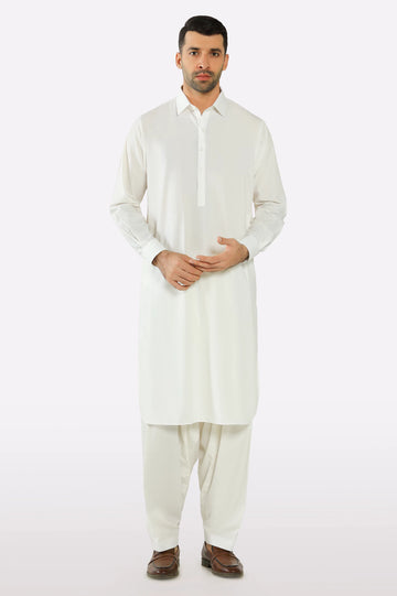 Off White Wash & Wear Shalwar Kameez
