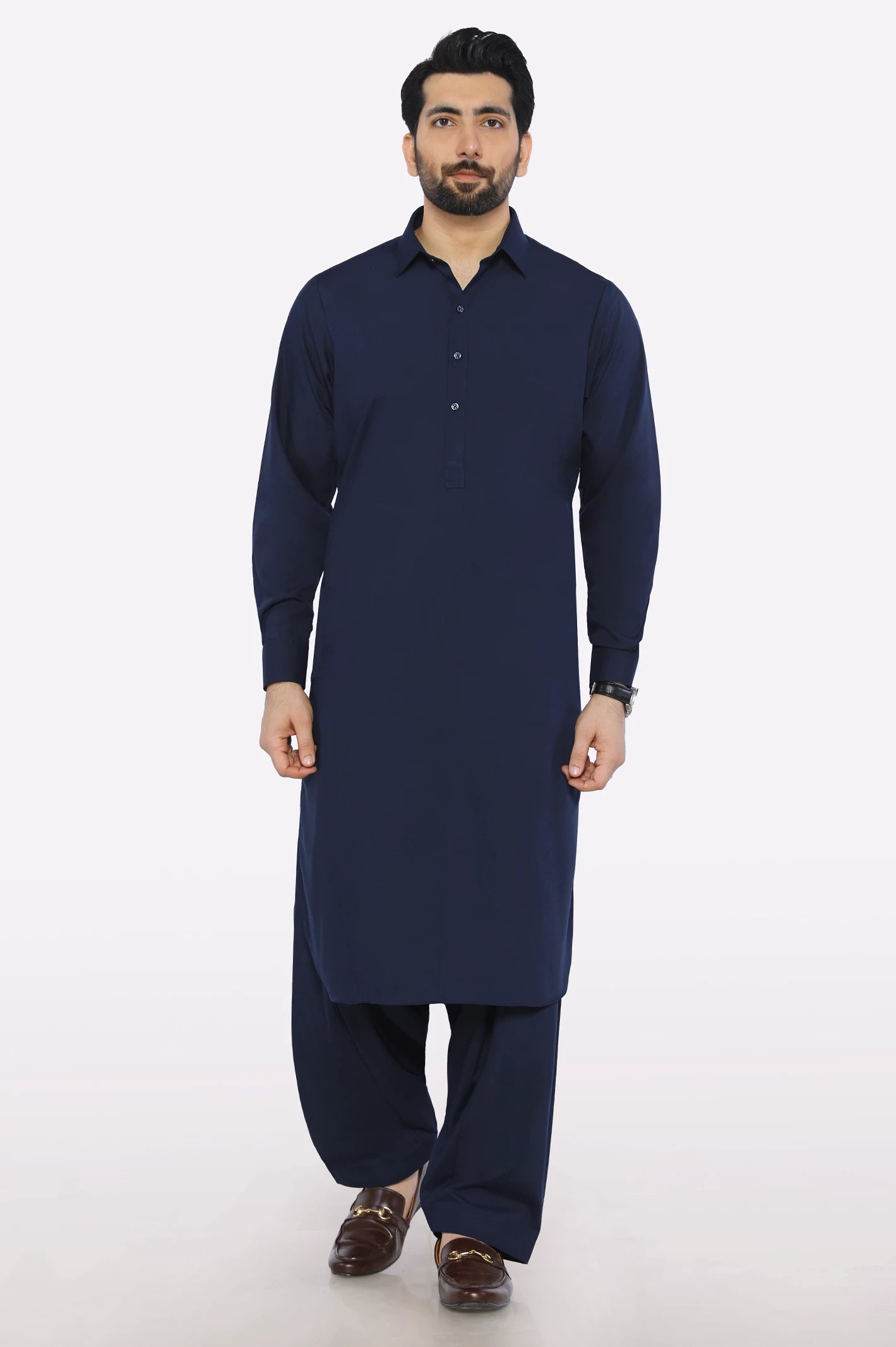 Navy Blue Wash & Wear Shalwar Kameez