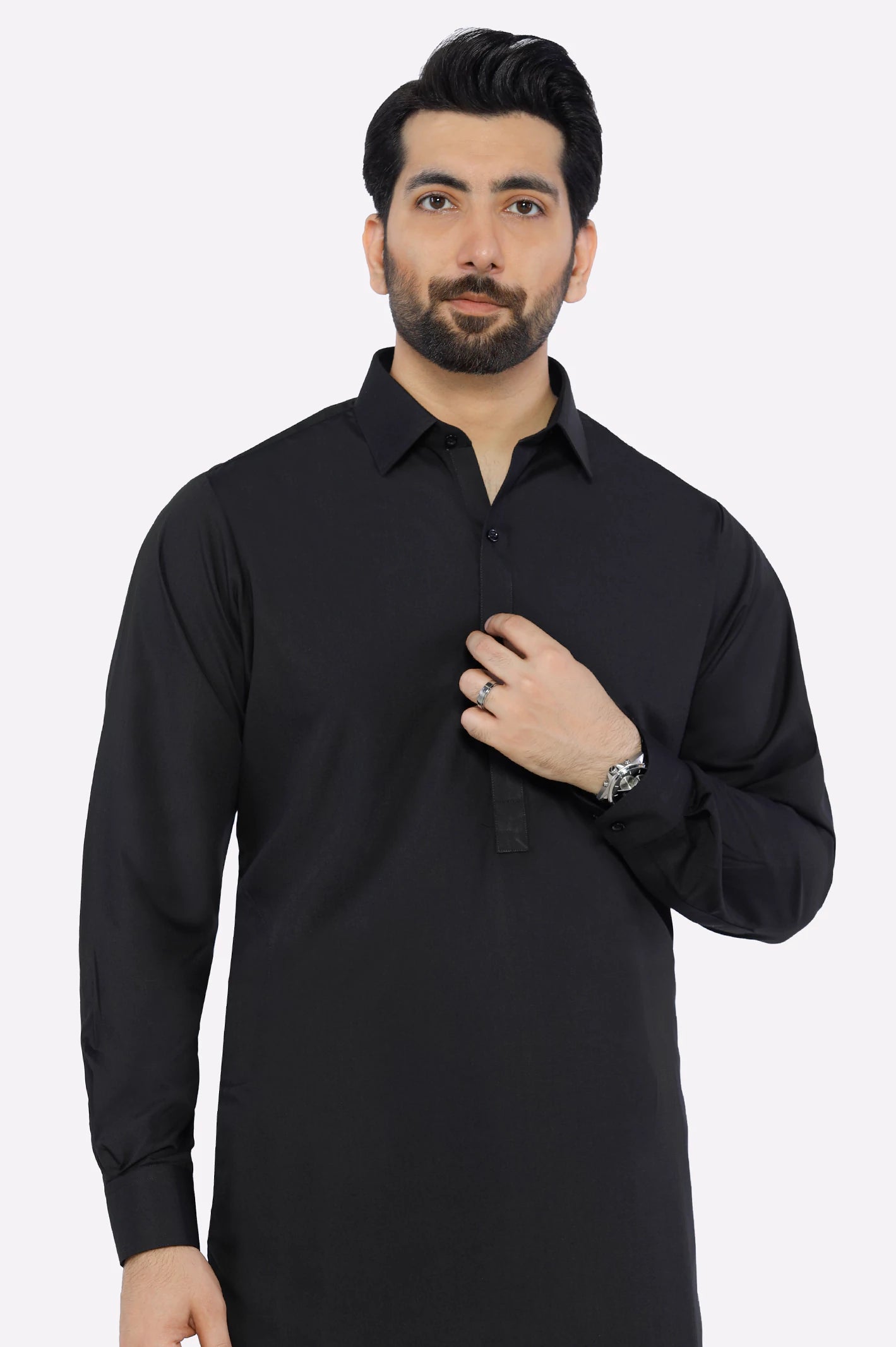 Black Wash & Wear Shalwar Kameez