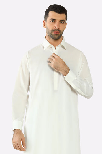 Off White Wash & Wear Shalwar Kameez