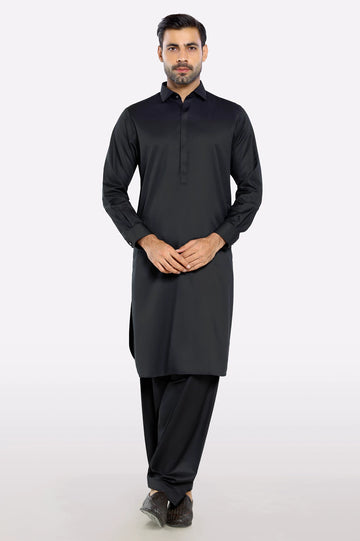 Black Wash & Wear Shalwar Kameez