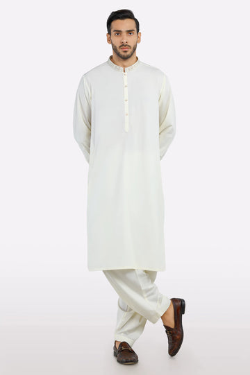 Cream Wash & Wear Shalwar Kameez