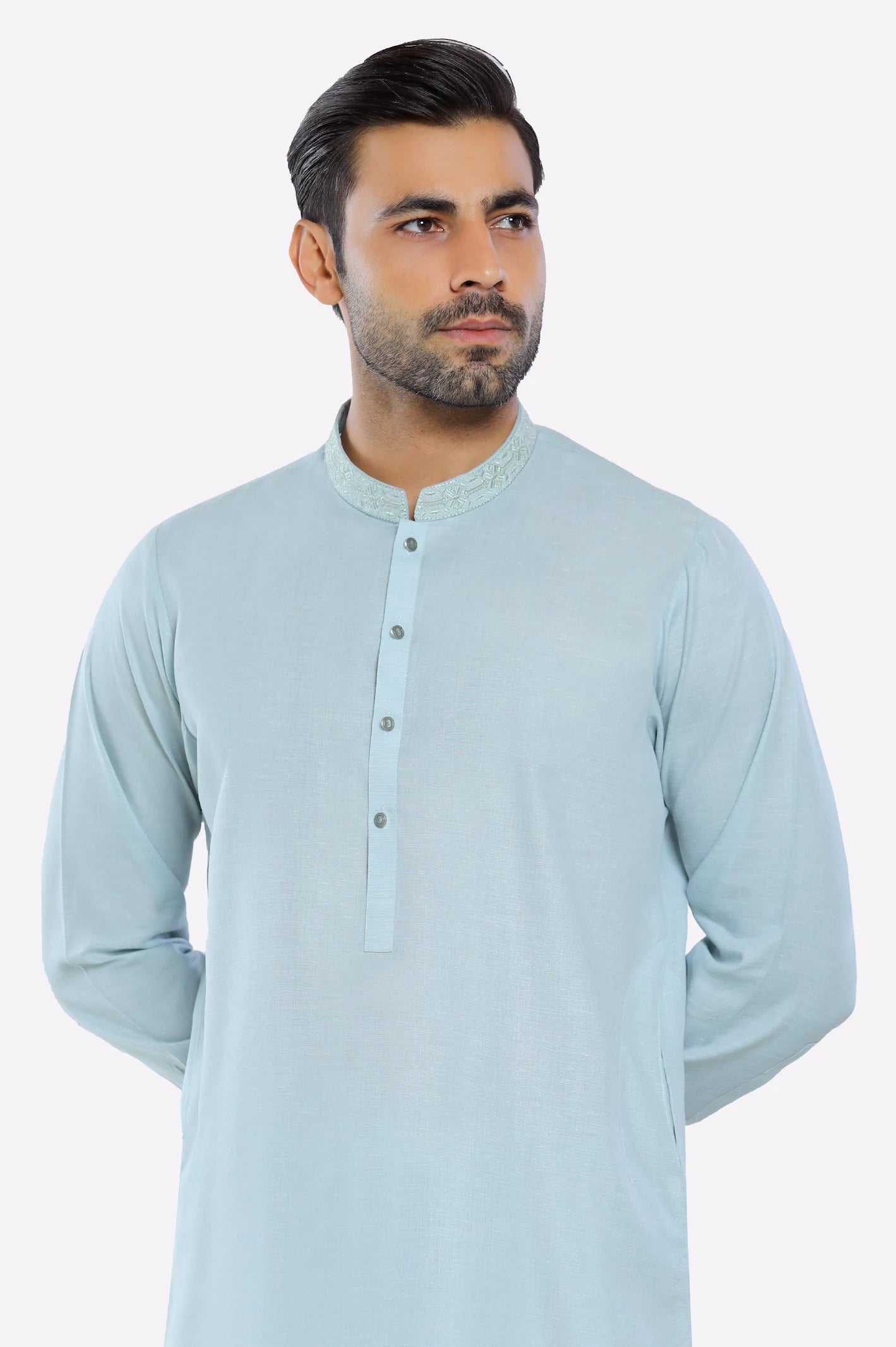 Light Grey Wash & Wear Shalwar Kameez