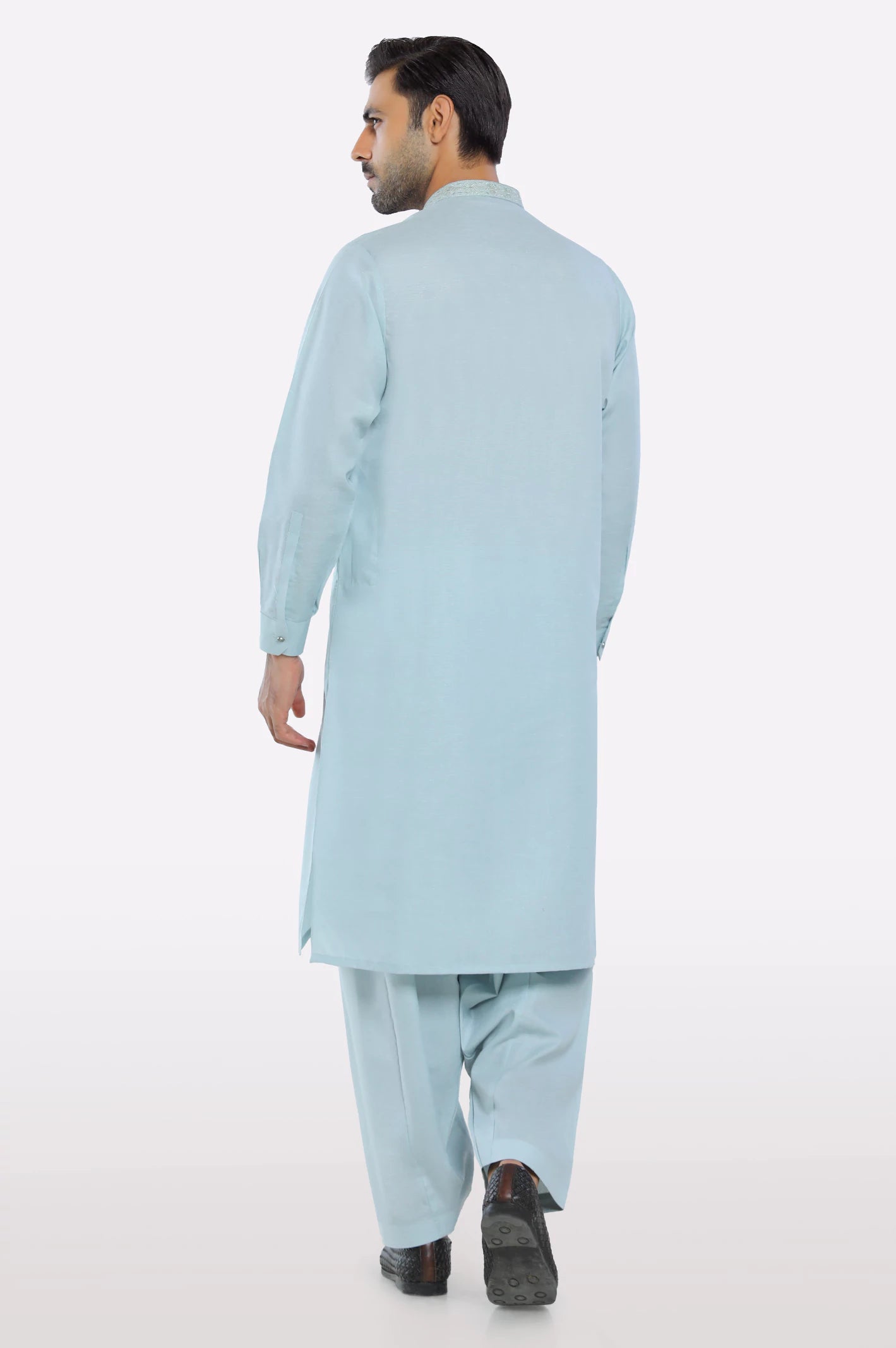 Wash & Wear Men Light Grey Shalwar Kameez