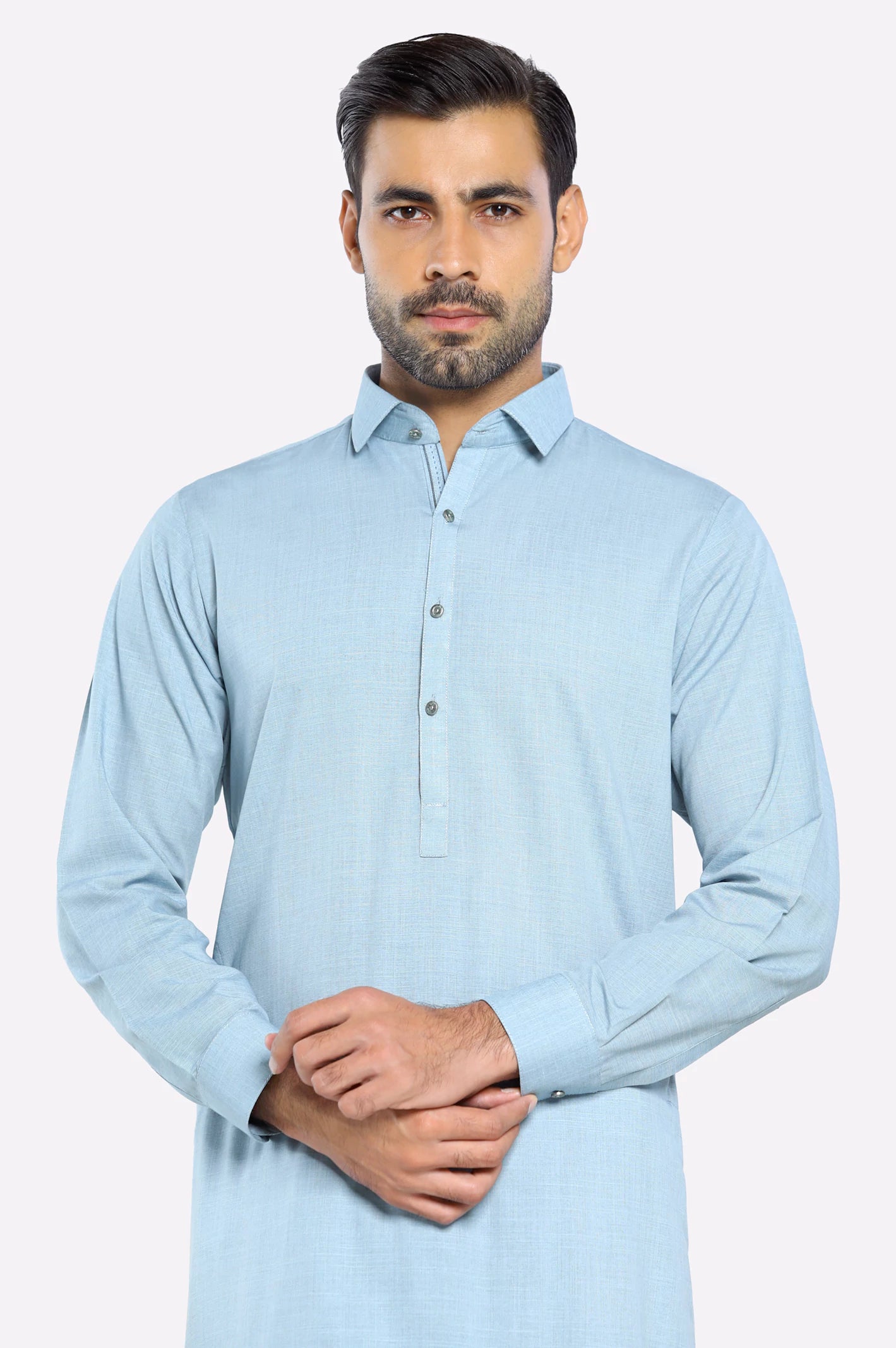 Light Blue Wash & Wear Shalwar Kameez for Men