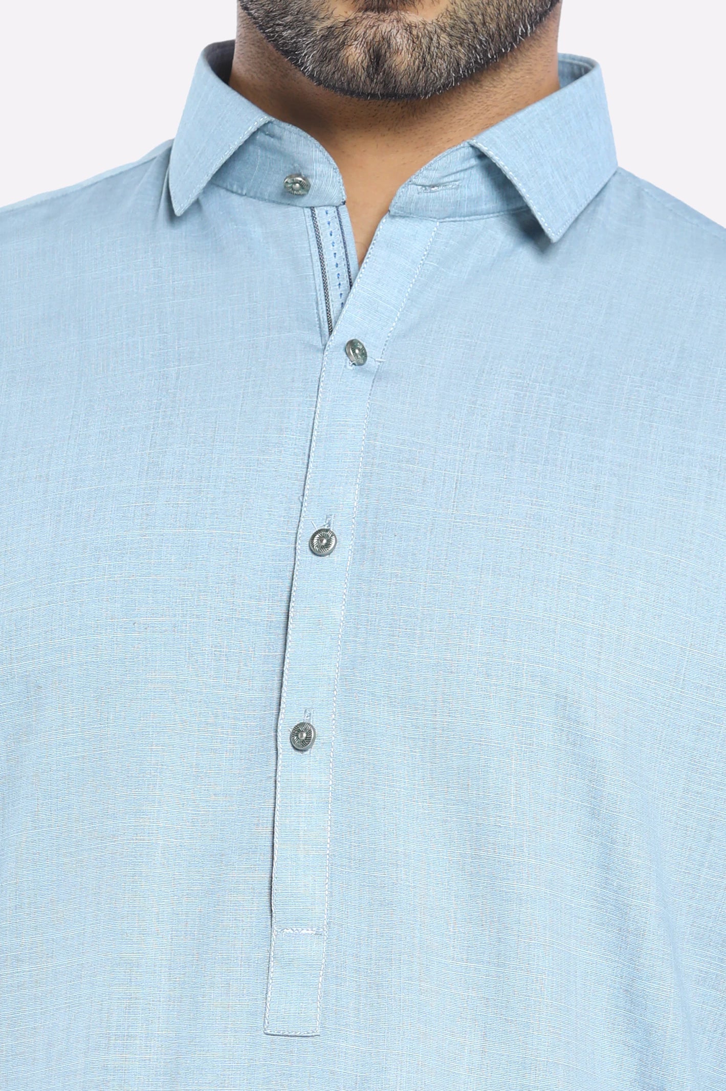 Wash & Wear Men Light Blue Shalwar Kameez