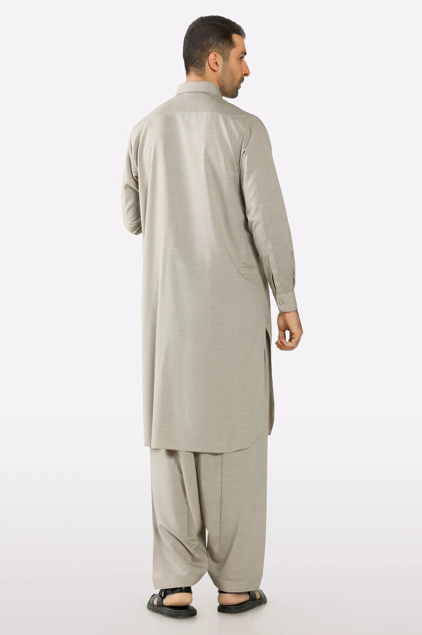 Men's Beige Shalwar Kameez