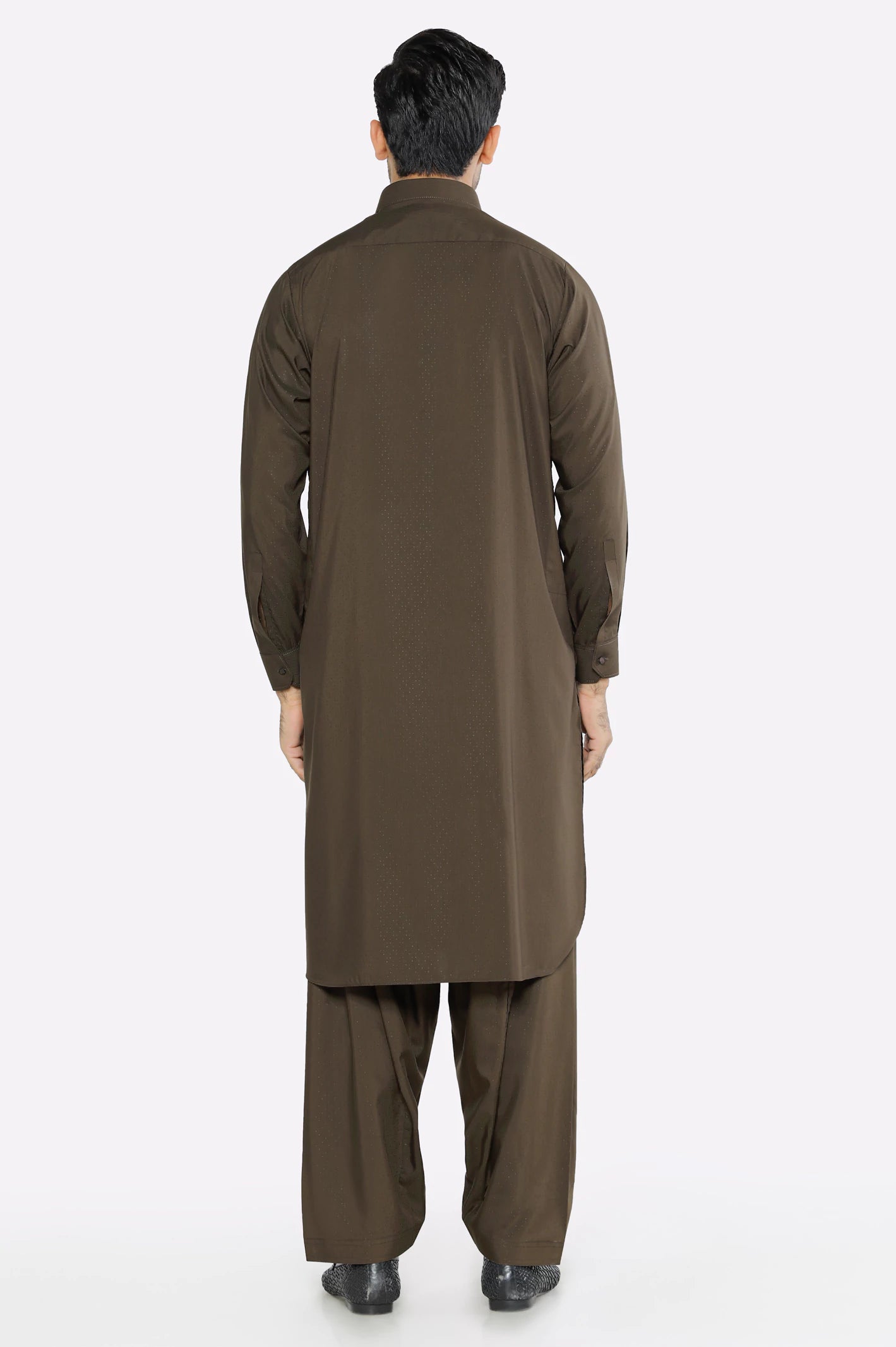 Men Wash & Wear Dark Green Shalwar Kameez