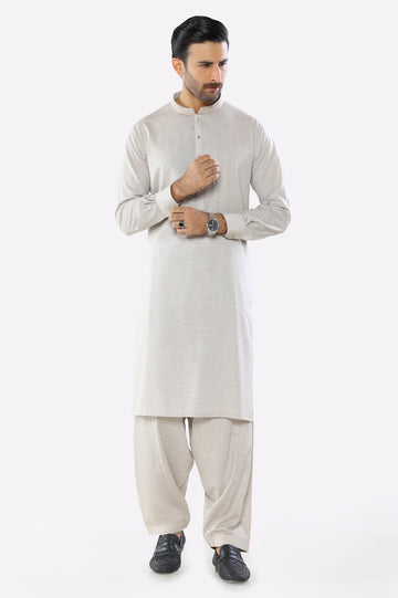 Wash & Wear Light Brown Shalwar Kameez