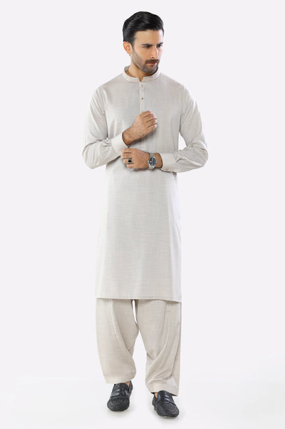 Wash & Wear Light Brown Shalwar Kameez