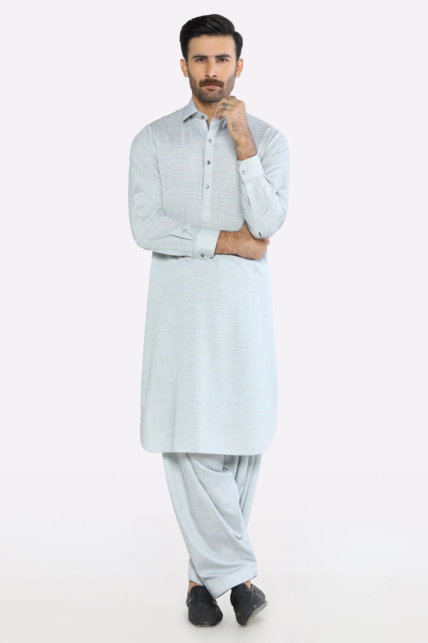 Light Grey Men Wash & Wear Shalwar Kameez