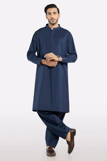 Navy Blue Cotton Shalwar Kameez