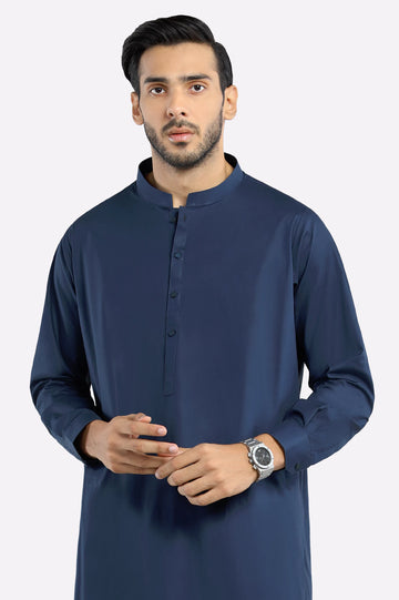 Navy Blue Cotton Shalwar Kameez