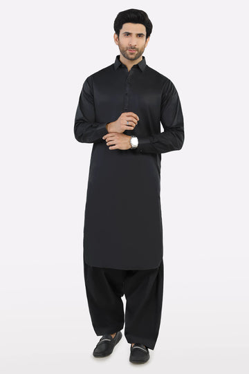 Black Cotton Shalwar Kameez