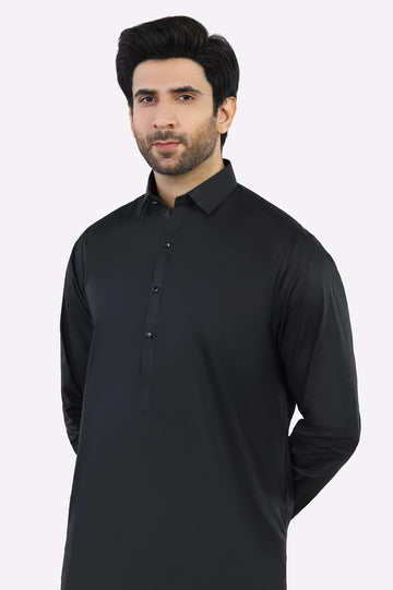 Black Cotton Shalwar Kameez