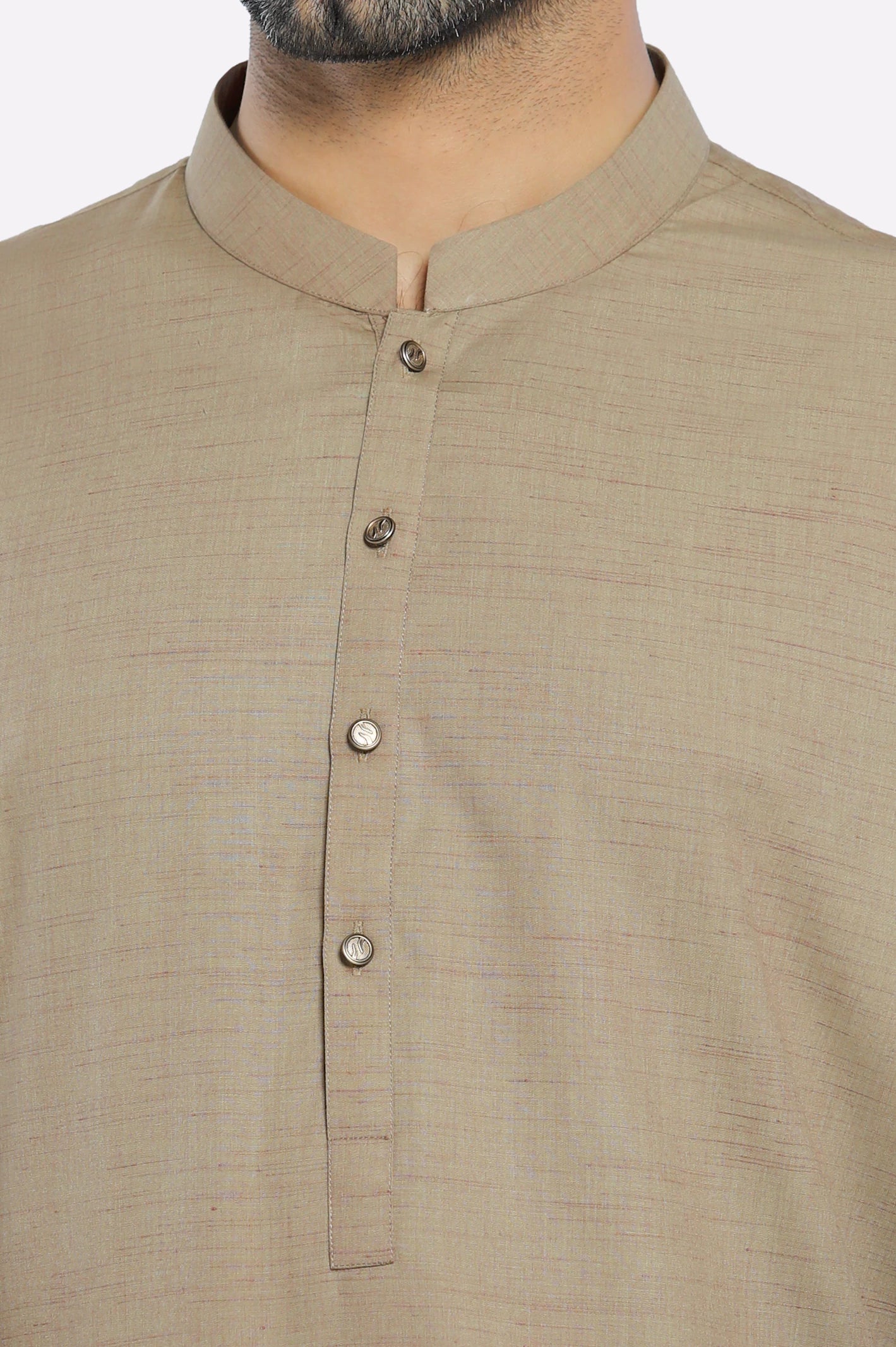 Wash & Wear Men Light Brown Shalwar Kameez