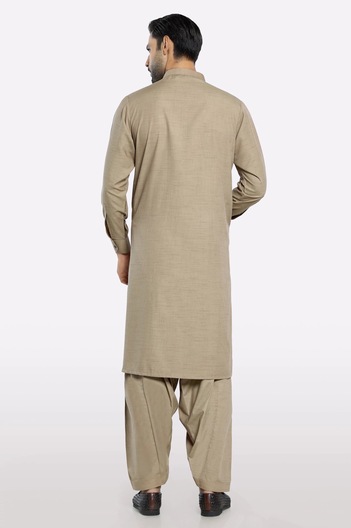 Men Light Brown Wash & Wear
 Shalwar Kameez