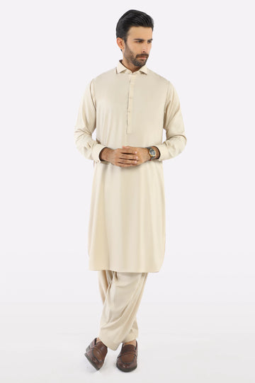 Fawn Wash & Wear Shalwar Kameez