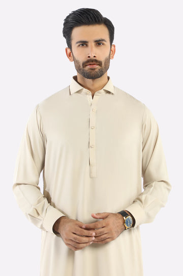 Fawn Wash & Wear Shalwar Kameez