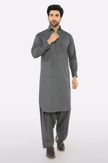 Dark Grey Wash & Wear Shalwar Kameez
