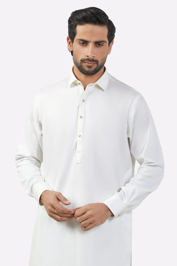 Off White Wash & Wear Shalwar Kameez