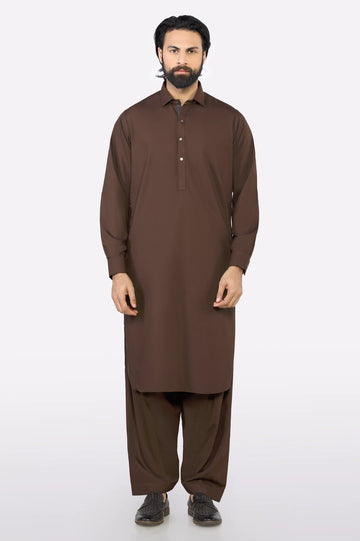 Brown Wash & Wear Shalwar Kameez