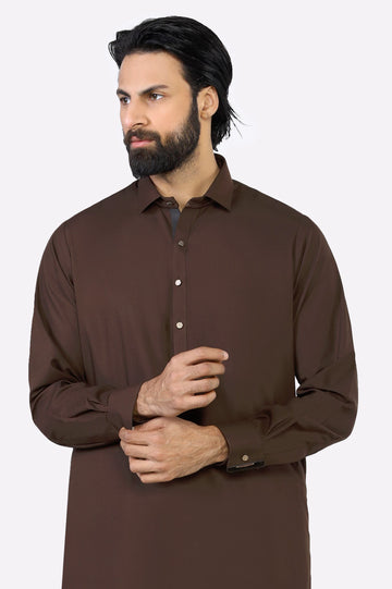 Brown Wash & Wear Shalwar Kameez