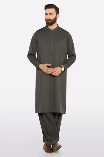 Dark Grey Wash & Wear Shalwar Kameez