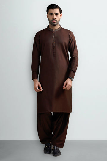 Rust Wash & Wear Shalwar Kameez