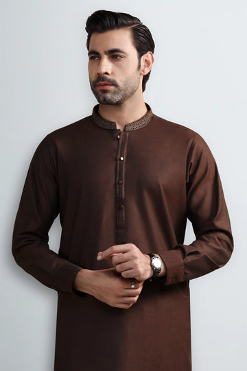 Rust Wash & Wear Shalwar Kameez