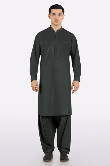Dark Green Wash & Wear Shalwar Kameez
