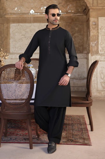 Black Wash & Wear Shalwar Kameez