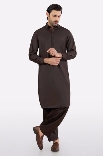 Coffee Brown Wash & Wear Shalwar Kameez