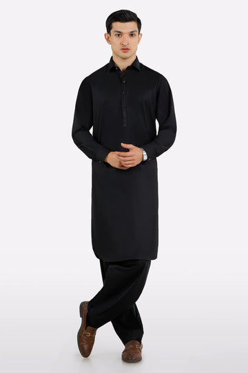 Black Wash & Wear Shalwar Kameez