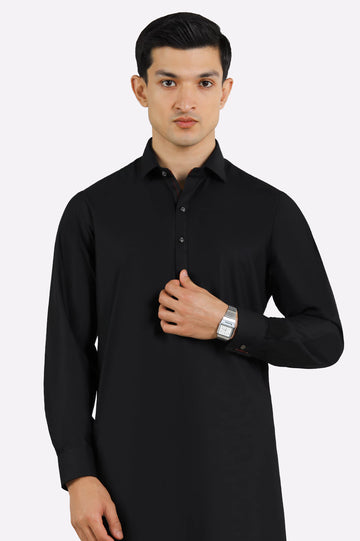 Black Wash & Wear Shalwar Kameez