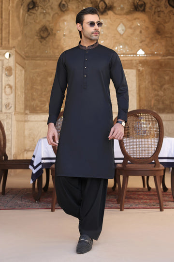 Black Wash & Wear Shalwar Kameez