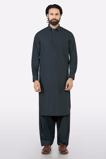 Dark Grey Wash & Wear Shalwar Kameez