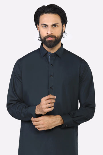 Dark Grey Wash & Wear Shalwar Kameez