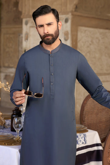 Dark Blue Wash & Wear Shalwar Kameez